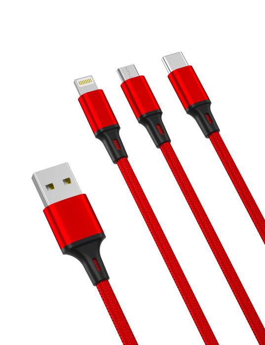 CÁP SẠC 3 ĐẦU XO-NB173 ( TYPE C+ LIGHTNING + MICRO USB)