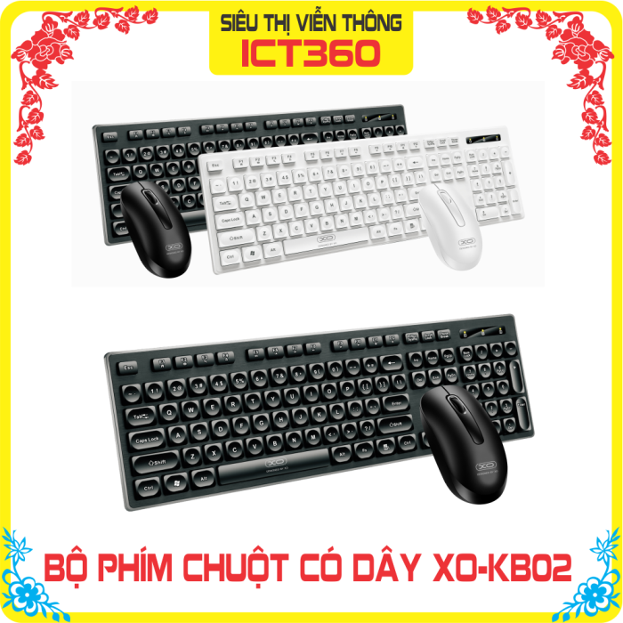 Bộ Phím + Chuột Không dây XO KB02