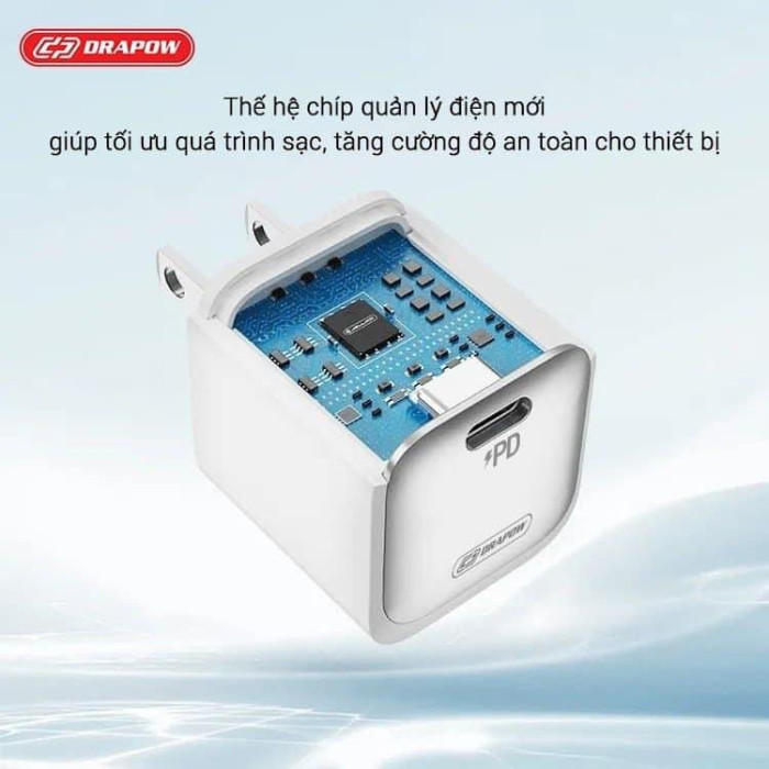 Củ sạc nhanh PD 20W DRAPOW GA22 công nghệ GaN