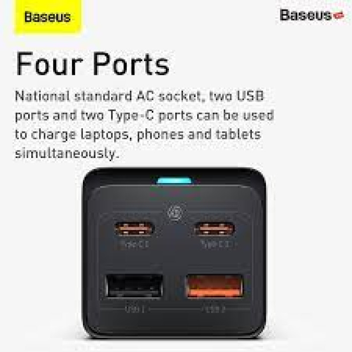 Bộ sạc GaN3 Pro Baseus 65W GaN Charger 4-Port PD PPS Type C USB Fast Charger - 4 cổng sạc