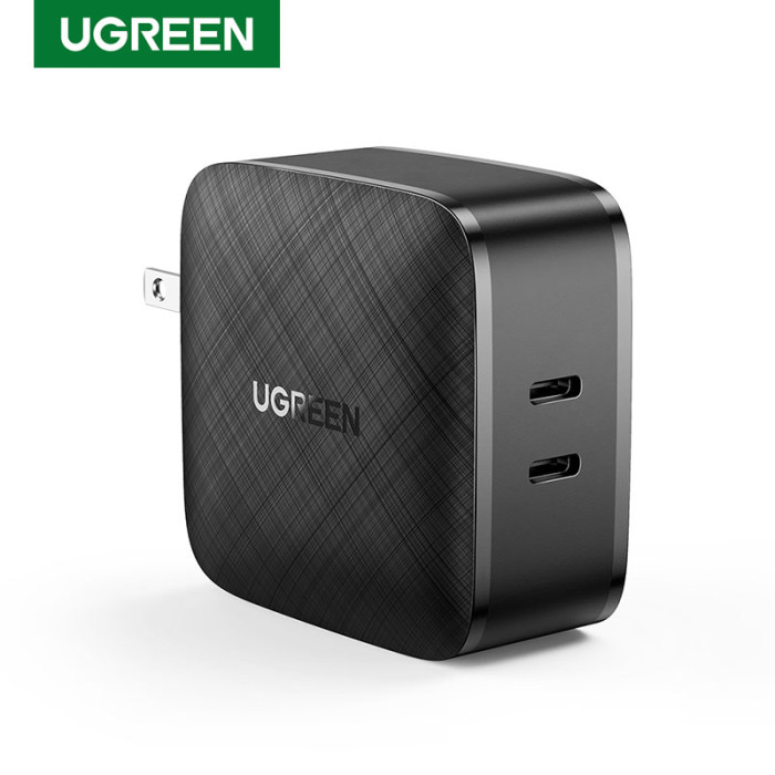 Củ Sạc Nhanh Ugreen 66w, 2 Cổng Usb-C Hỗ Trợ Sạc Nhanh điện thoại , máy tính , laptop