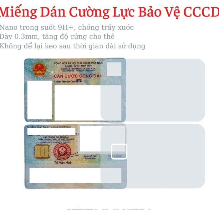 (Free Ship Từ 5 CB) Combo 10 Bộ dán Căn Cước Công Dân, GPLX, Thẻ Hội Viên...