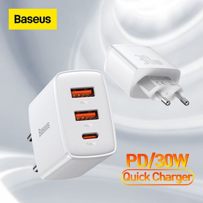 Củ sạc nhanh Baseus Super Si Quick Charger 30W (30W, Type C, PD/ QC3.0 Quick charger)