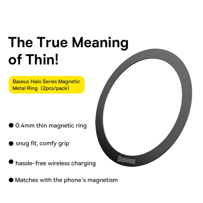 Vòng Kim Loại MagSafe Baseus Halo Series Magnetic Metal Ring cho iPhone 8~14 Series ( Bộ 2 miếng )