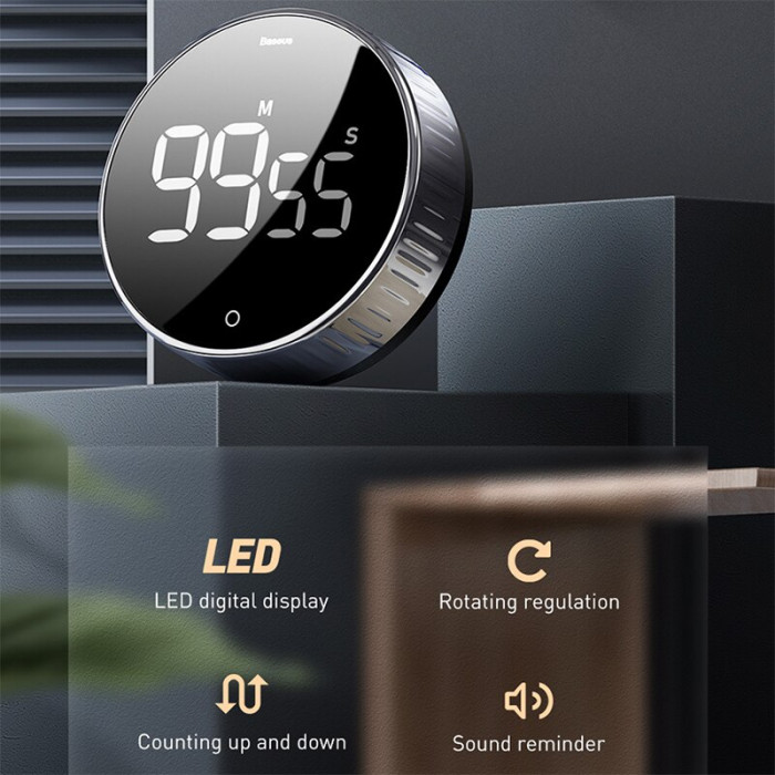 Đồng hộ hẹn giờ đếm ngược Baseus Heyo Rotation LED Countdown Timer