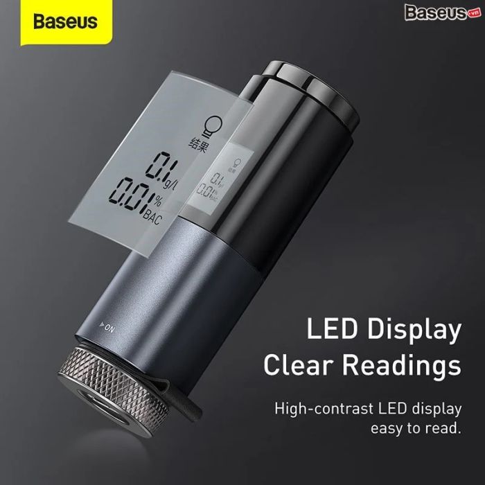 Máy thổi đo nồng độ cồn Chính Hãng Baseus Có Hiển Thị Led