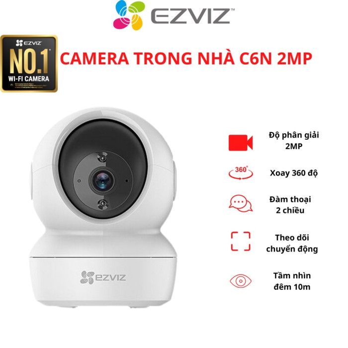 Combo Camera EZViz C6N Full HD 1080 + Thẻ 64GB XO + Chân Đế Chữ L ( Chính Hãng Bảo Hành 2 Năm)