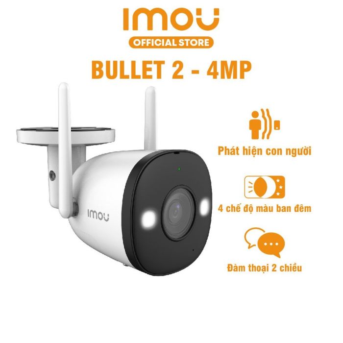 Combo Camera Ngoài Trời imou Bullet 2 ( 4MP - F42FEP) Full Color + Thẻ Nhớ 64GB + Hộp Kỹ Thuật(DSS)