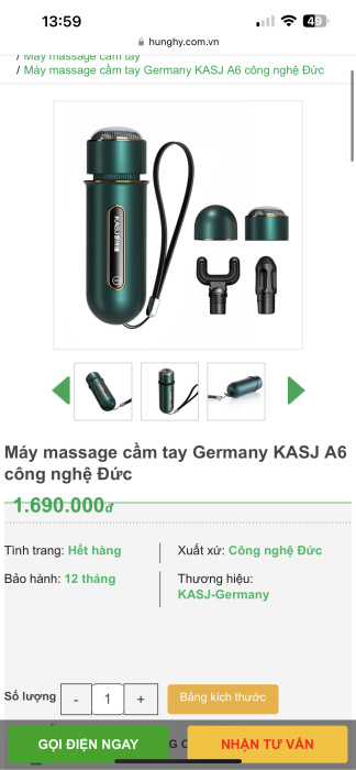 Súng massage cầm tay Fascia Gun Germany KASJ A6