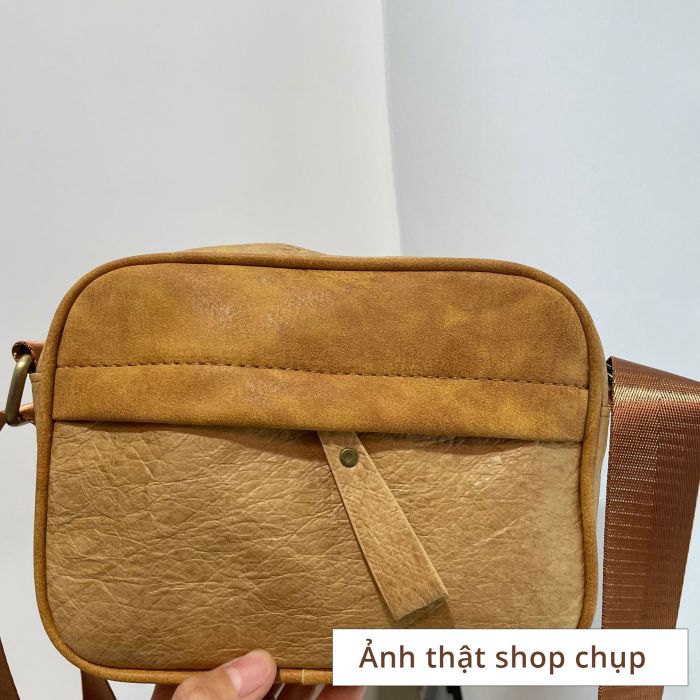 Túi đeo chéo messenger size mini phối da