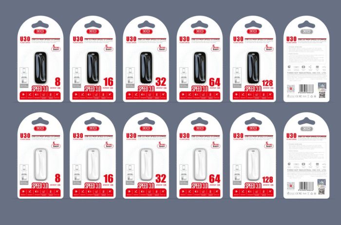 USB 3.0 Flash Disk 32 GB XO U30 (Đen/Trắng) - BH 6 Năm