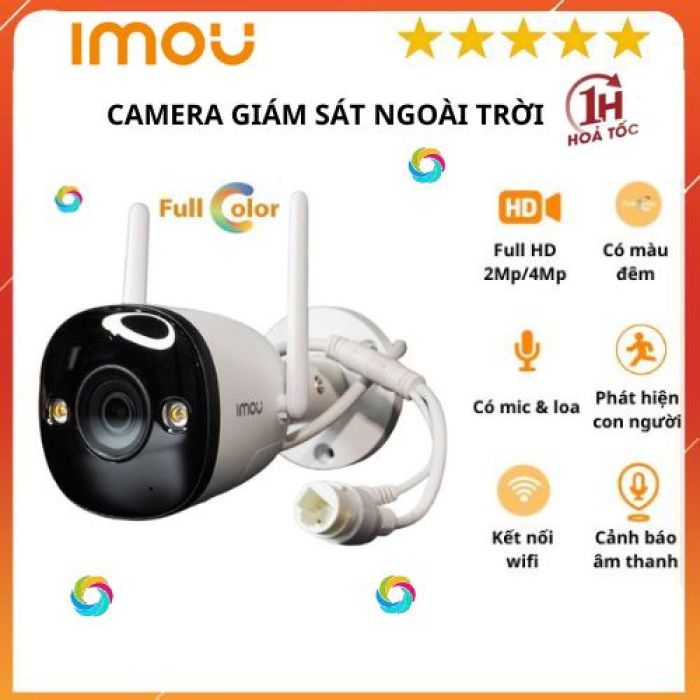 Combo Camera Ngoài Trời IMOU Bullet 2 F22FEP + Thẻ Nhớ 64GB + Hộp Kỹ Thuật (Hàng DSS - Full VAT)