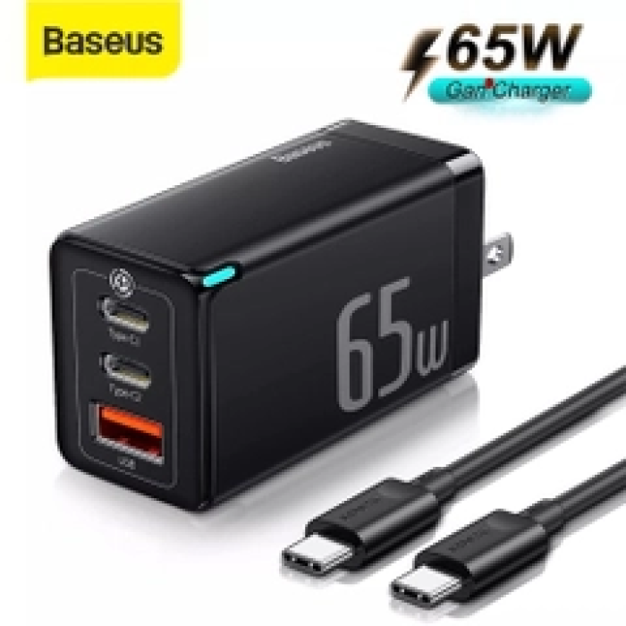 Bộ sạc nhanh Baseus GaN3 Pro Quick Charger 65W (Type Cx2 + USB )