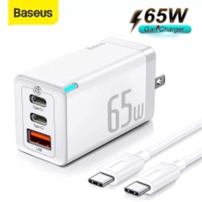 Bộ sạc nhanh Baseus GaN3 Pro Quick Charger 65W (Type Cx2 + USB )