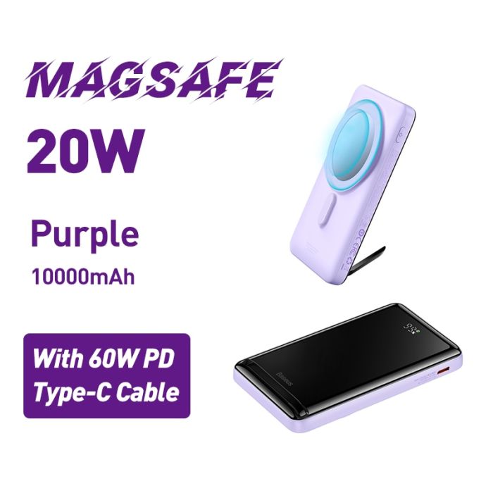 Pin Sạc Dự Phòng Không Dây Baseus Magnetic Bracket Wireless Fast Charge Power Bank 10000mAh 20W