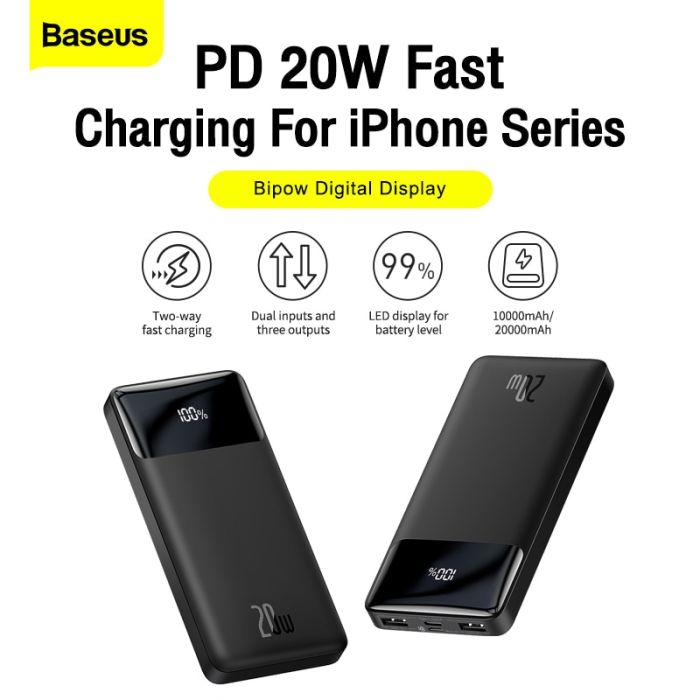 Pin sạc dự phòng Baseus Bipow Digital Display Power Bank 20w 10.000mAh