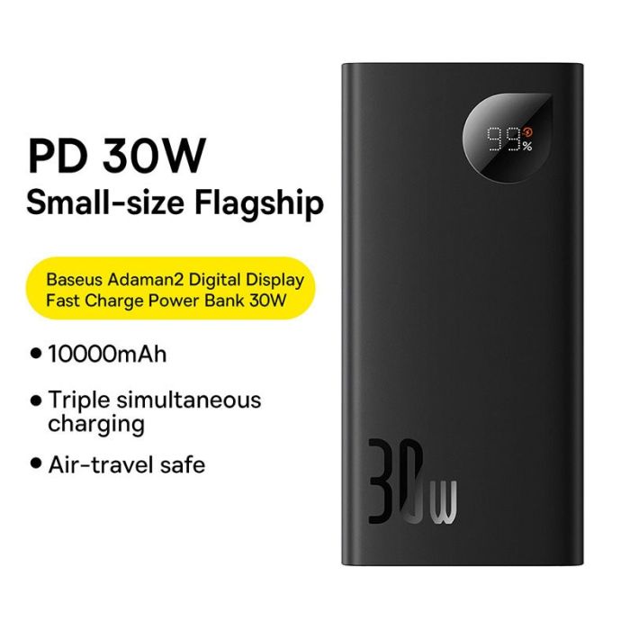 Pin Sạc Dự Phòng Sạc Nhanh Baseus Adaman2 Digital Display Fast Charge Power Bank 10000mAh 30W