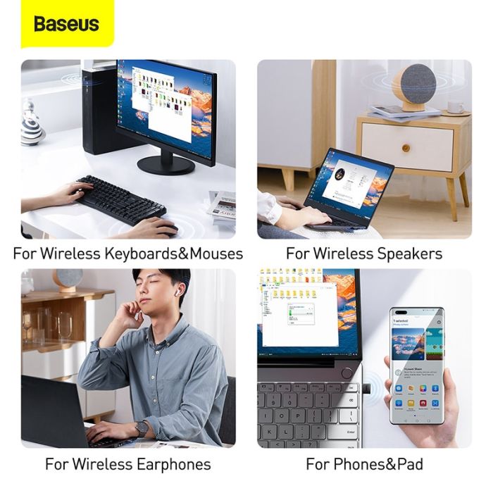 USB Bluetooth tốc độ cao Baseus BA04 Bluetooth Receiver ( Bluetooth CSR 5.0 , 20m, Wireless Audio )