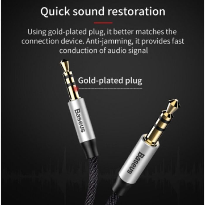 Dây cáp âm thanh chất lượng cao AUX Audio 3.5 Baseus M30 (Aux Cable 3.5mm Jack Male to Male)