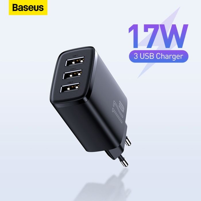 Bộ Sạc Đa Năng Baseus Compact Charger 3 Cổng Sạc 17W