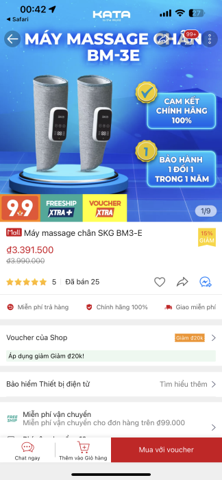 {Tặng loa bàn iHip} Máy massage bắp Chân , Tay Xiaomi SKG BM3