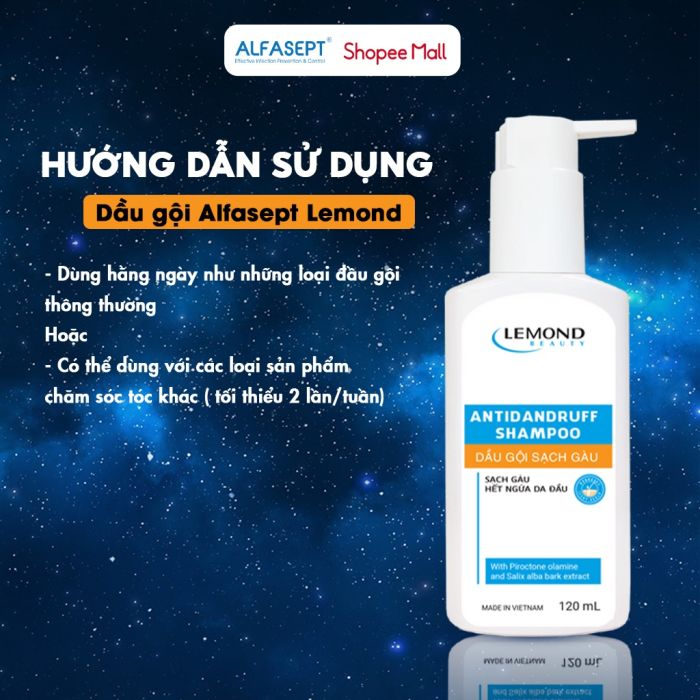 Dầu Gội Sạch Gàu Thế Hệ Mới ALFASEPT LEMOND Giúp Hết Gàu Ngứa, Dưỡng Ẩm Tóc Và Da Đầu