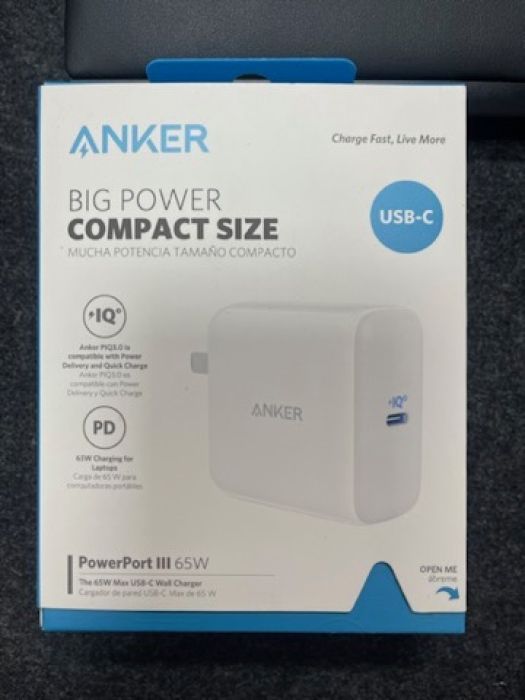 Sạc nhanh 65W ANKER A2713 PowerPort III QC 3.0 cổng Type C Trắng