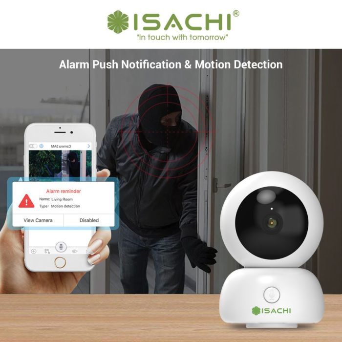 Combo IoT camera ISACHI SC-D1 (2MP) + Thẻ Nhớ 64 + Chân Đế - BH 24 Tháng Full VAT