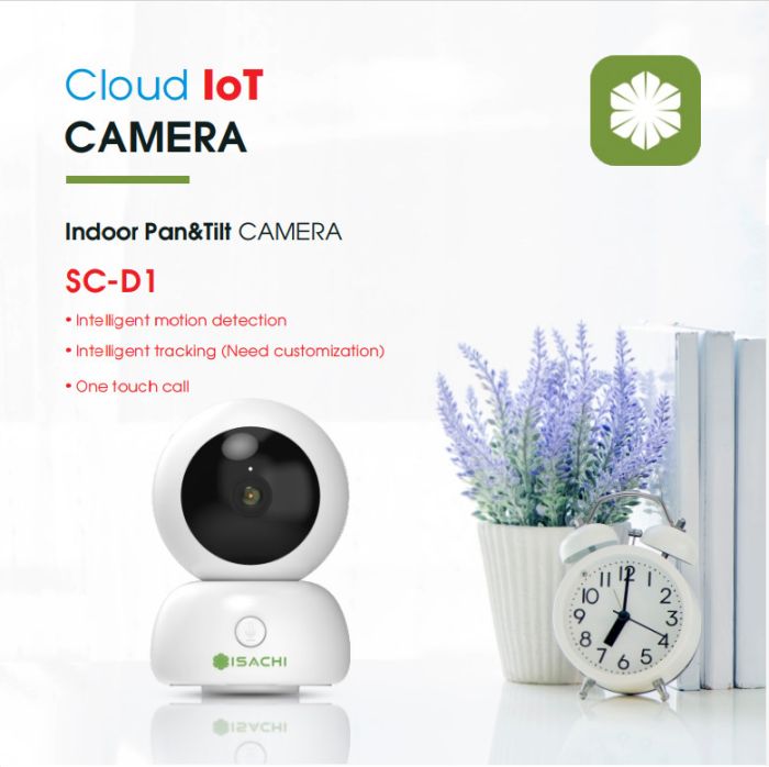 Combo IoT camera ISACHI SC-D1 (2MP) + Thẻ Nhớ 32GB + Chân Đế - BH 24 Tháng Full VAT