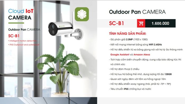 Combo iot Camera ngoài trời ISACHI SC-B1 + Thẻ 32Gb + Hộp Kỹ Thuật - Full VAT - BH 24 Tháng