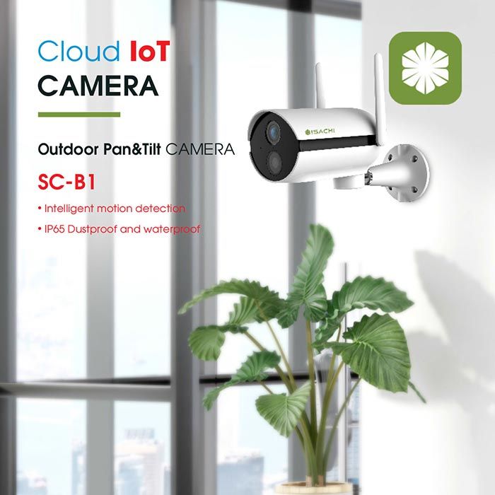 Combo iot Camera ngoài trời ISACHI SC-B1 + Thẻ 64Gb + Hộp Kỹ Thuật - Full VAT - BH 24 Tháng