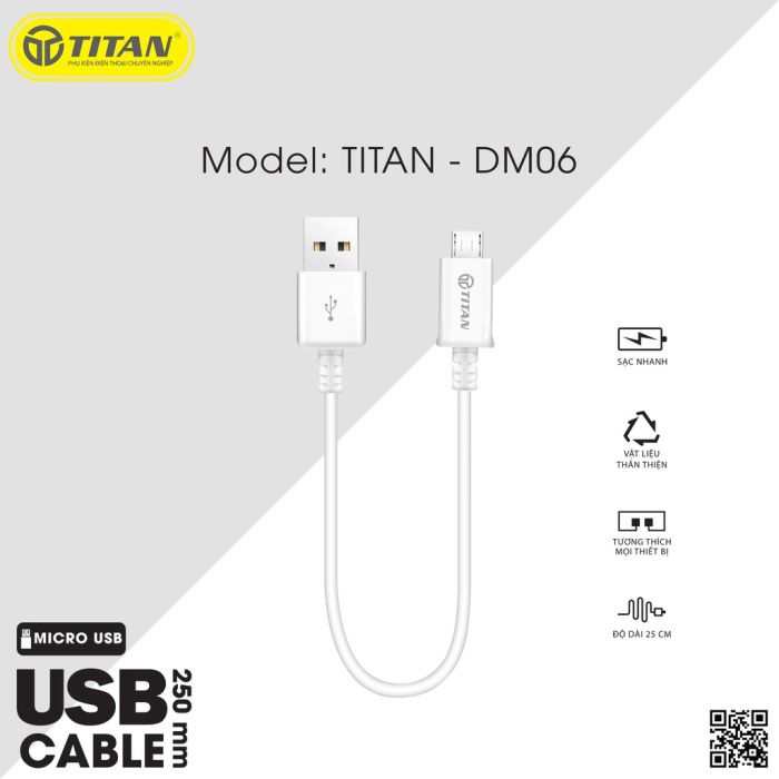 Cáp Micro 25cm hãng TITAN Model DM06