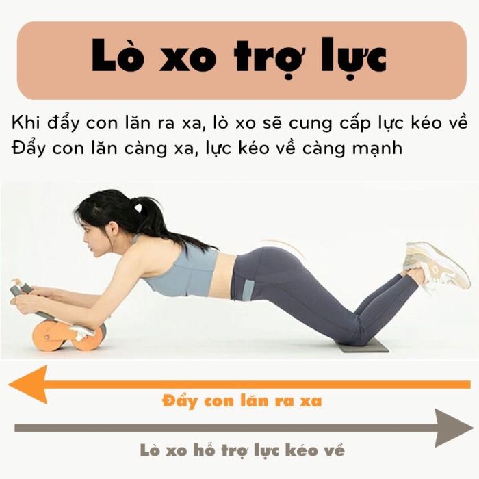 Con lăn tập bụng có trợ lực (tặng kèm đồng hồ đếm giờ)