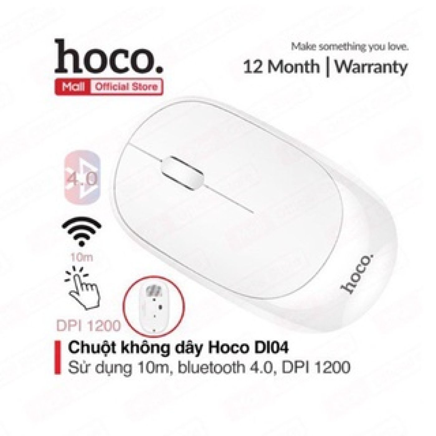 Chuột không dây cho máy tính bàn, máy tính xách tay.. hoco DI04 - Bluetooth 4.0 Hàng Chính Hãng