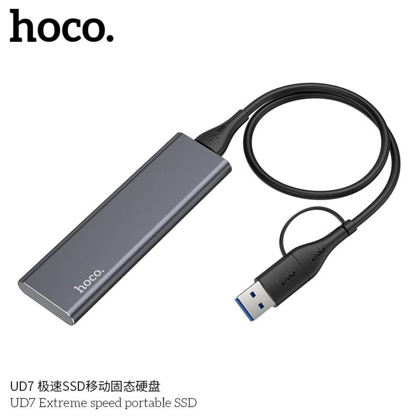 Ổ Cứng Di Động tốc độ cao dung lượng lớn 512GB Hoco UD7 Hàng Chính Hãng