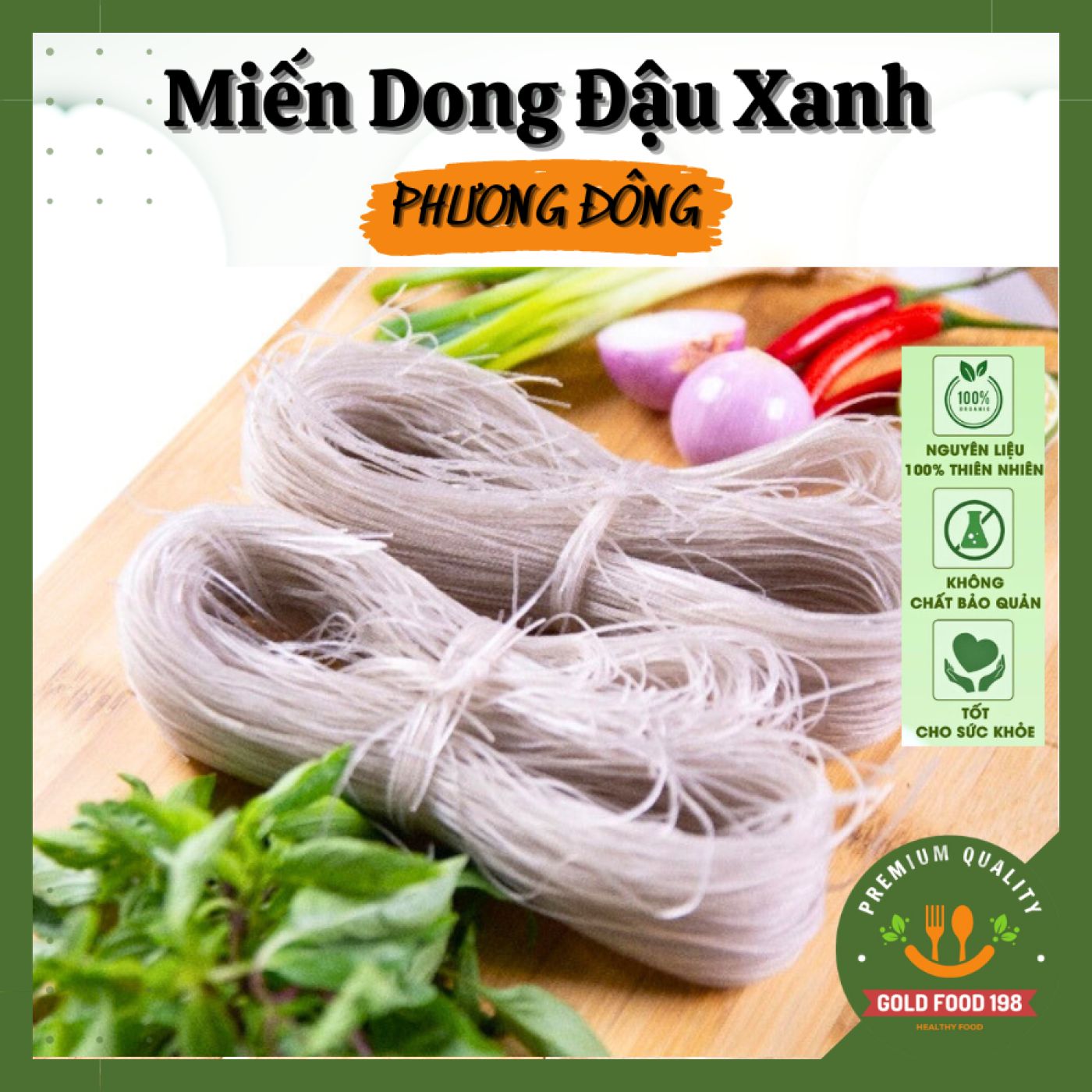 Miến dong đậu xanh miến rong sạch cao cấp Phương Đông 200G