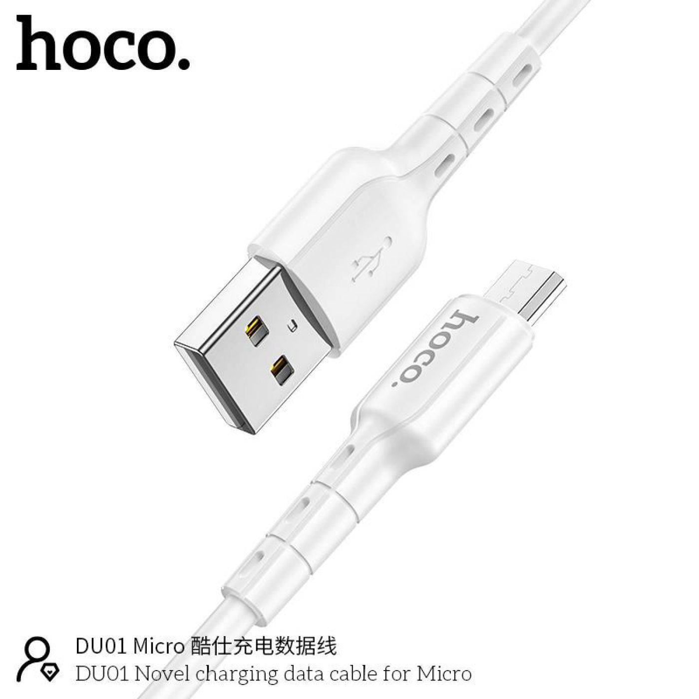 Cáp sạc nhanh 2.4A Hoco DU01 kết nối Micro truyền data nhanh chóng cho Android dài 1M