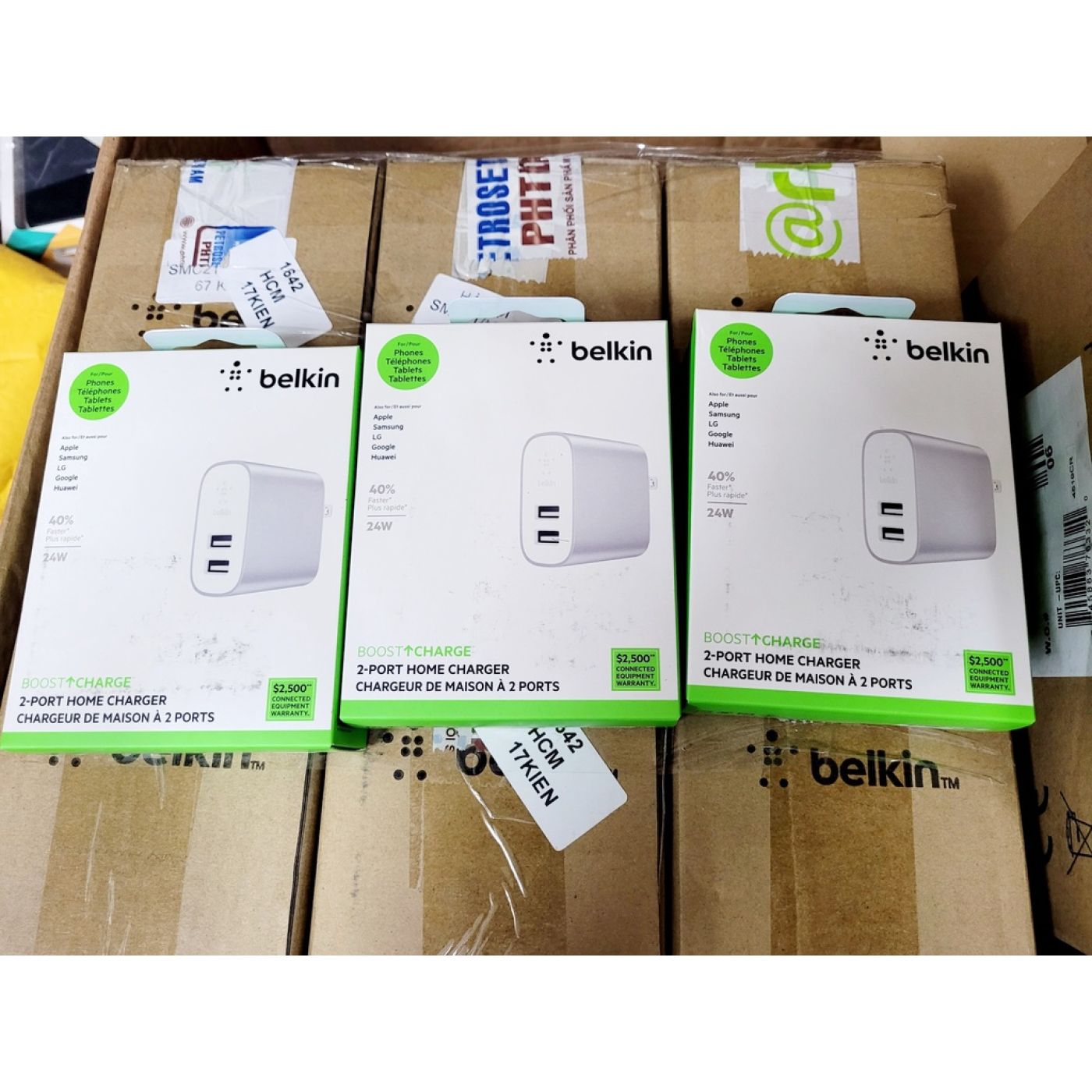 Cục Sạc 24W Belkin - 2 Cổng USB - Mỗi Cổng 12W - Hàng Chính Hãng Belkin VN.