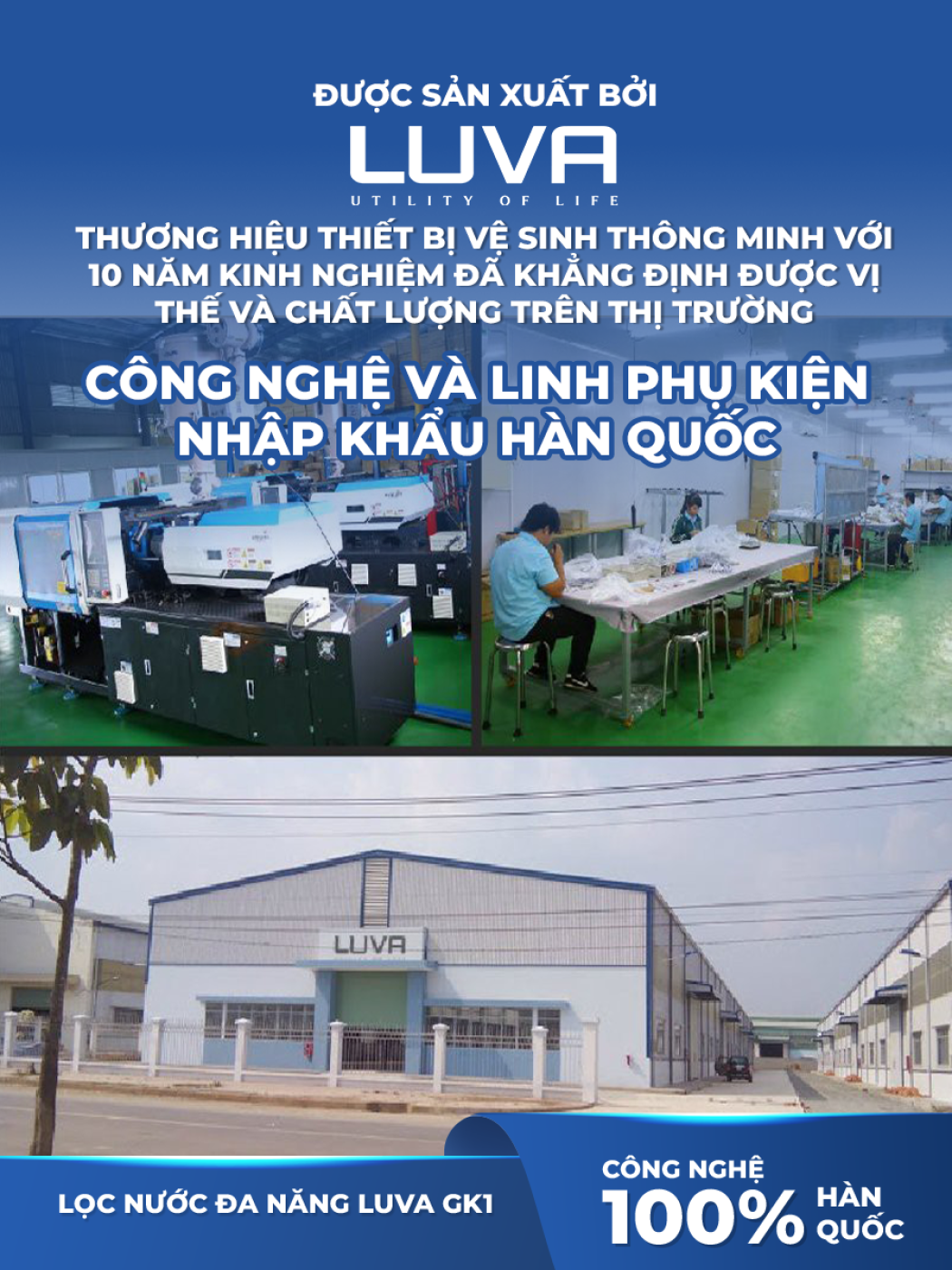 Bộ lọc nước đa năng Luva GK1 lọc vòi sen tắm, máy rửa bát, máy giặt, vòi rửa bát, bồn cầu