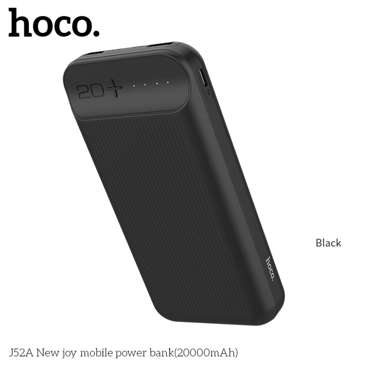 Pin sạc dự phòng tiện lợi 2 cổng ra USB 20000mAh Hoco J52A sản phẩm chống cháy nổ