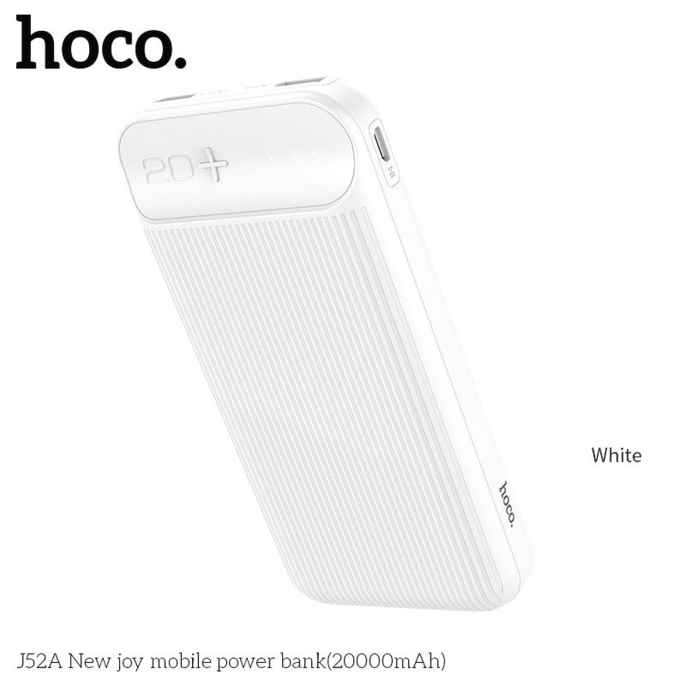 Pin sạc dự phòng tiện lợi 2 cổng ra USB 20000mAh Hoco J52A sản phẩm chống cháy nổ