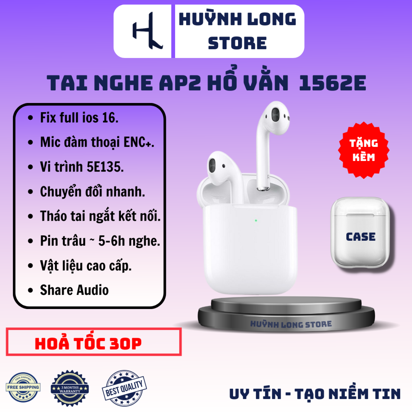 Airpods 2 hổ vằn 1562E