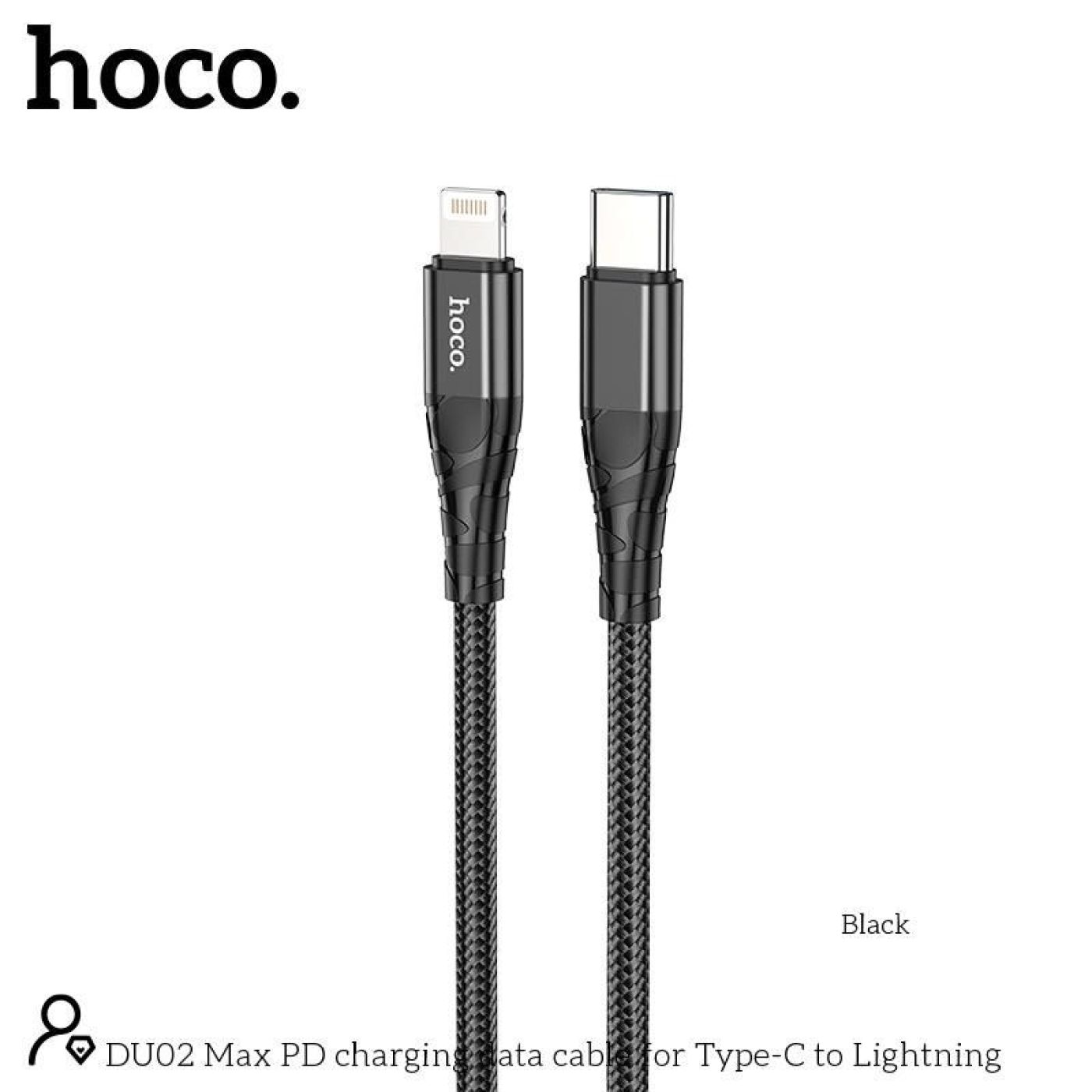 Cáp sạc nhanh PD 20W hỗ trợ truyền dữ liệu chân Typec sang lightning hoco DU02