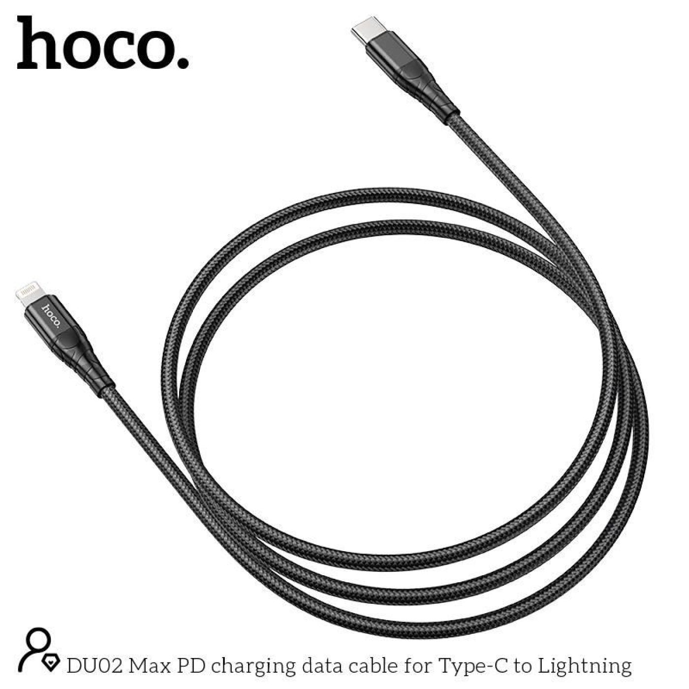 Cáp sạc nhanh PD 20W hỗ trợ truyền dữ liệu chân Typec sang lightning hoco DU02