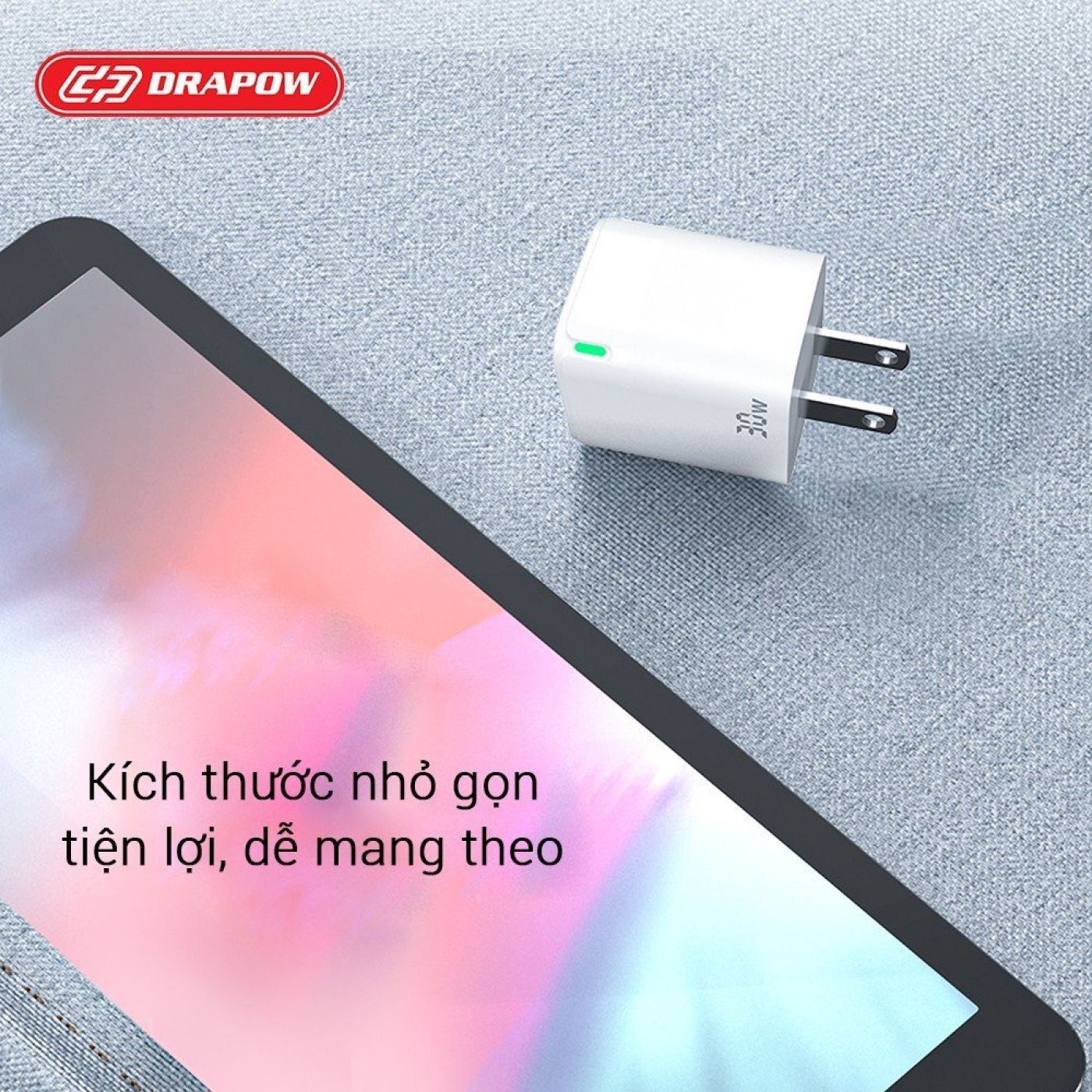 Củ sạc nhanh 30w Drapow GA32 có 2 cổng sạc nhanh