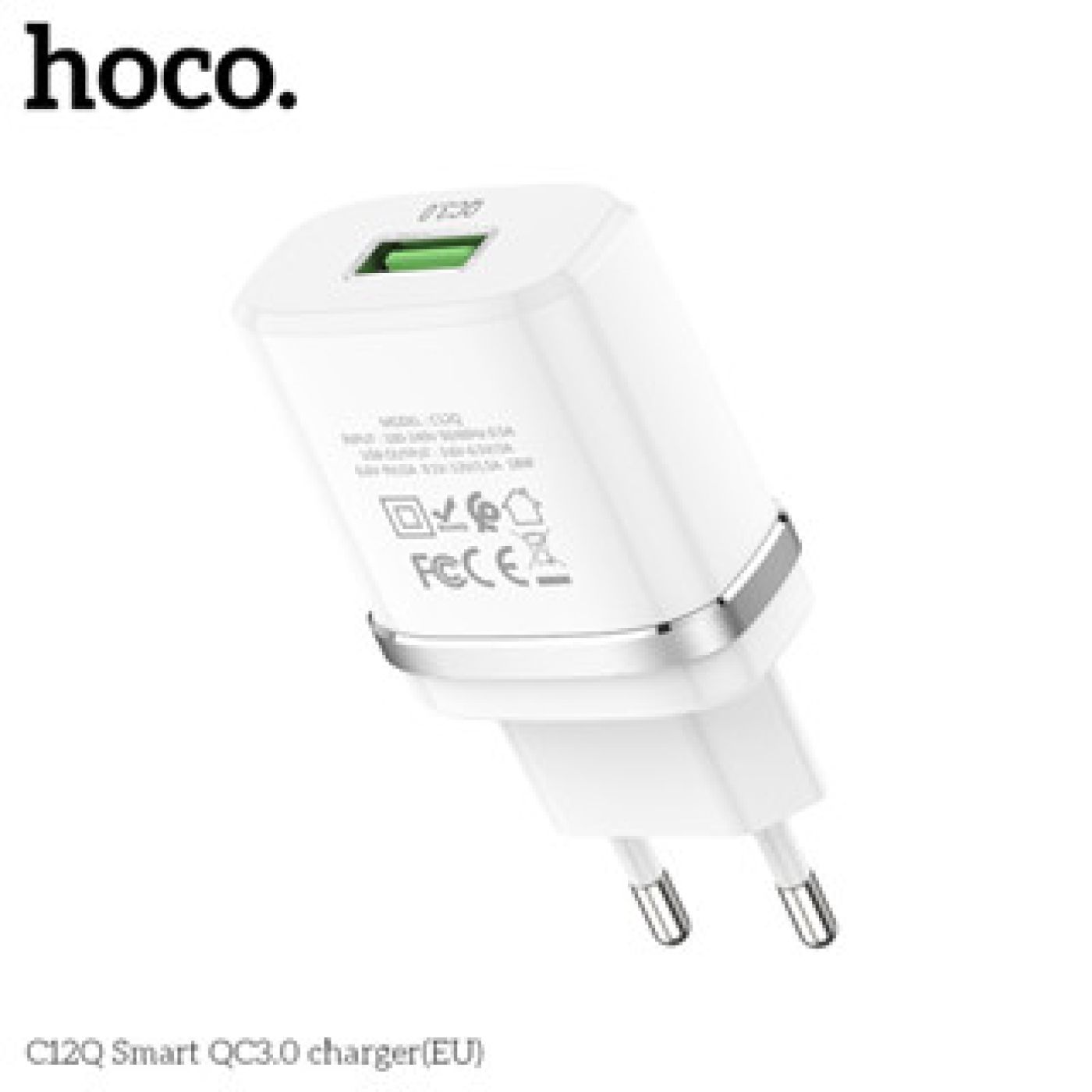 Củ Sạc Nhanh 18W Hoco C12Q chống cháy nổ, đầu ra USB tiện lợi