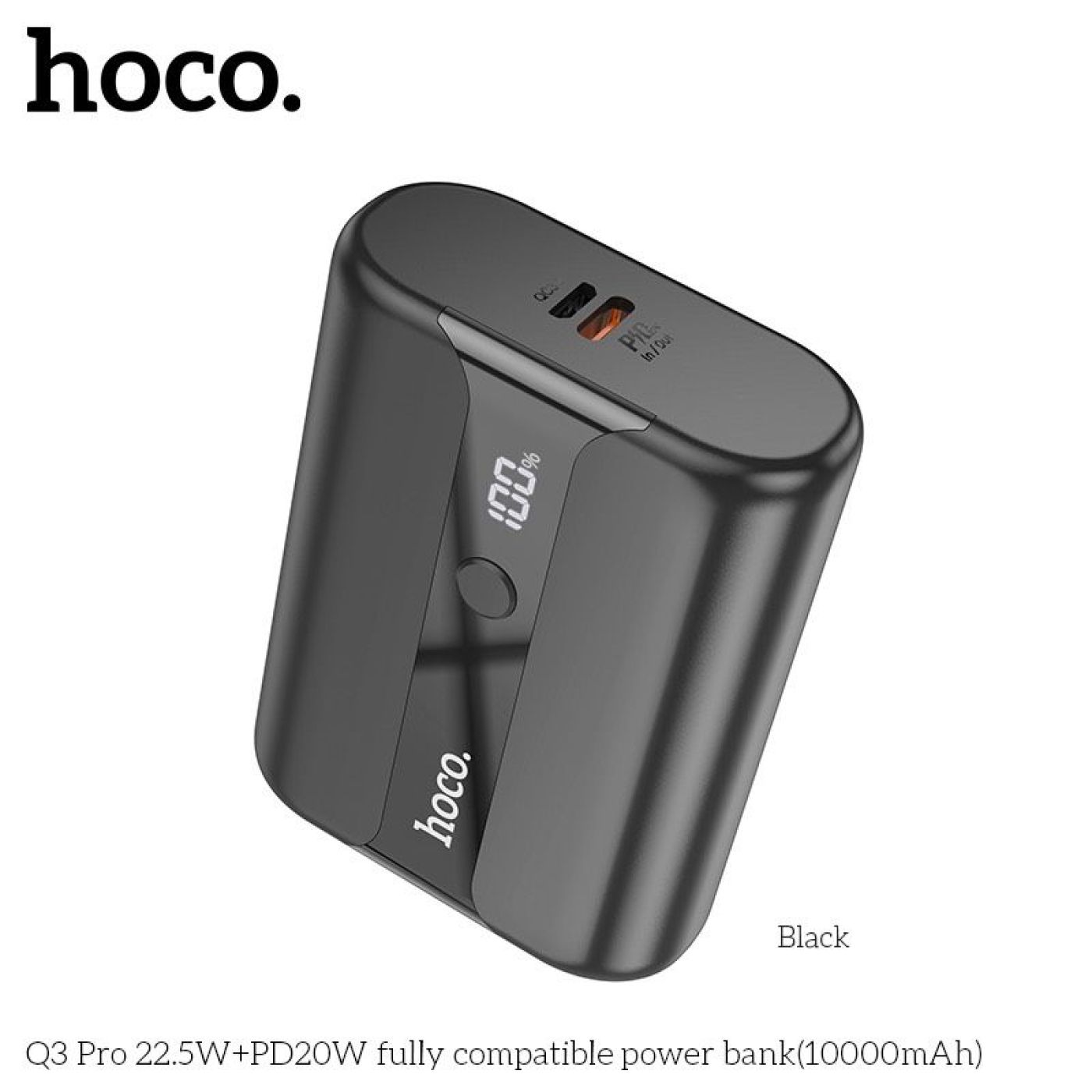 Pin sạc dự phòng sạc nhanh 22.5W+PD20W fully nhỏ gọn, dung lượng 10000mah hoco Q3 Pro