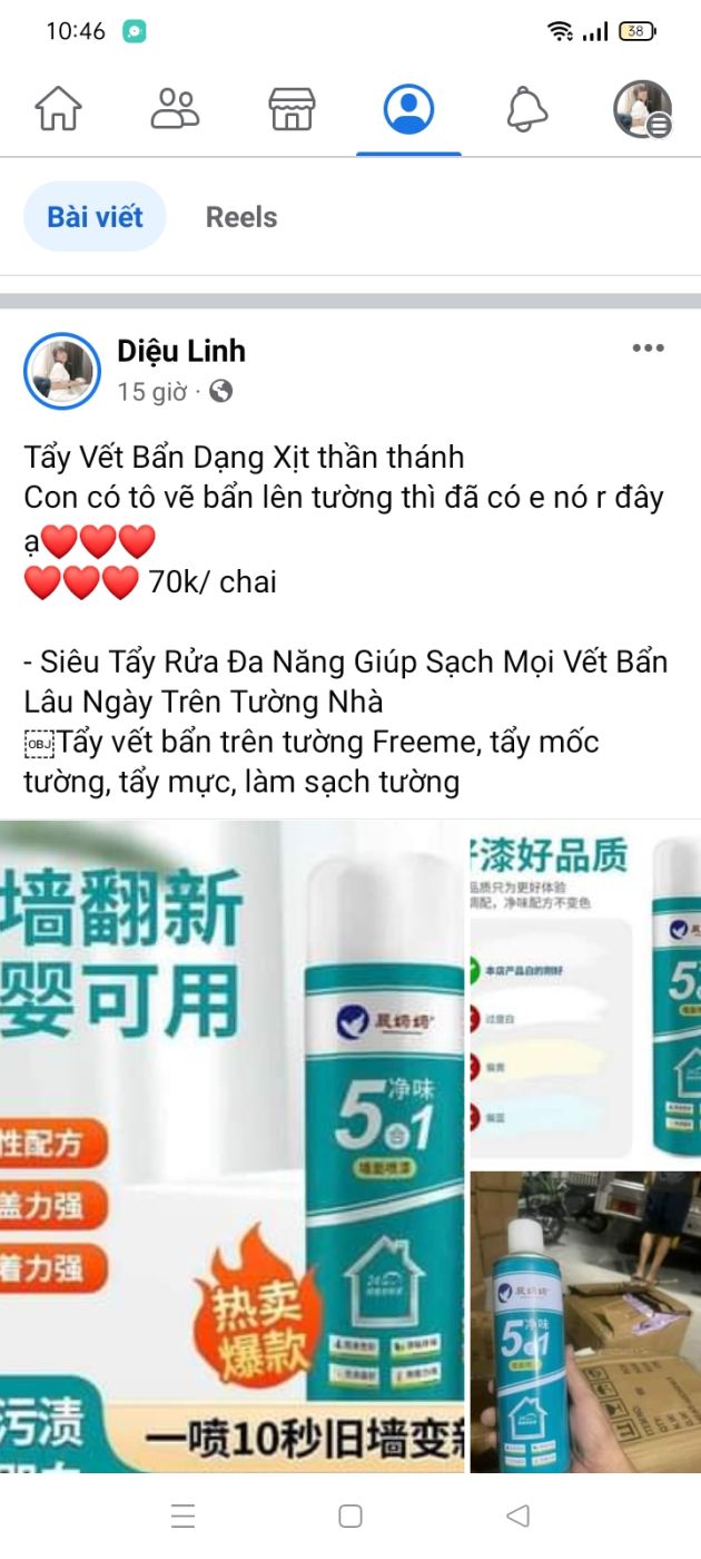 Tẩy vết bẩn dạng xịt thần thánh