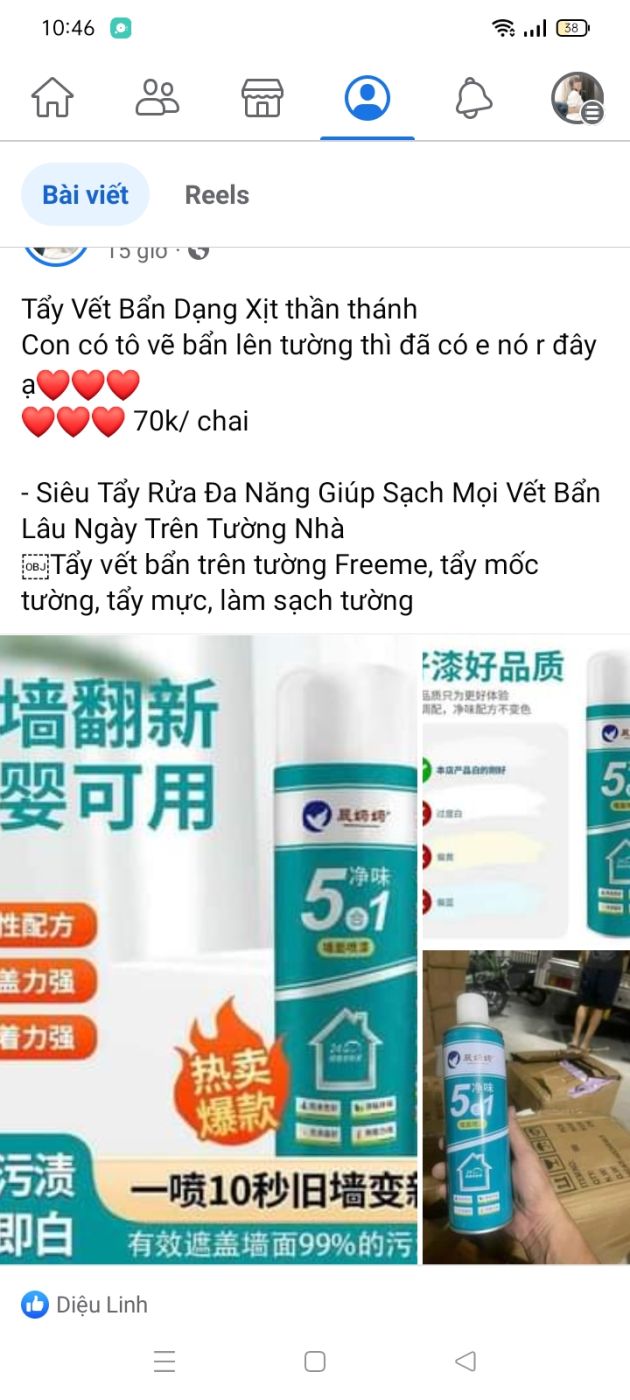 Tẩy vết bẩn dạng xịt thần thánh