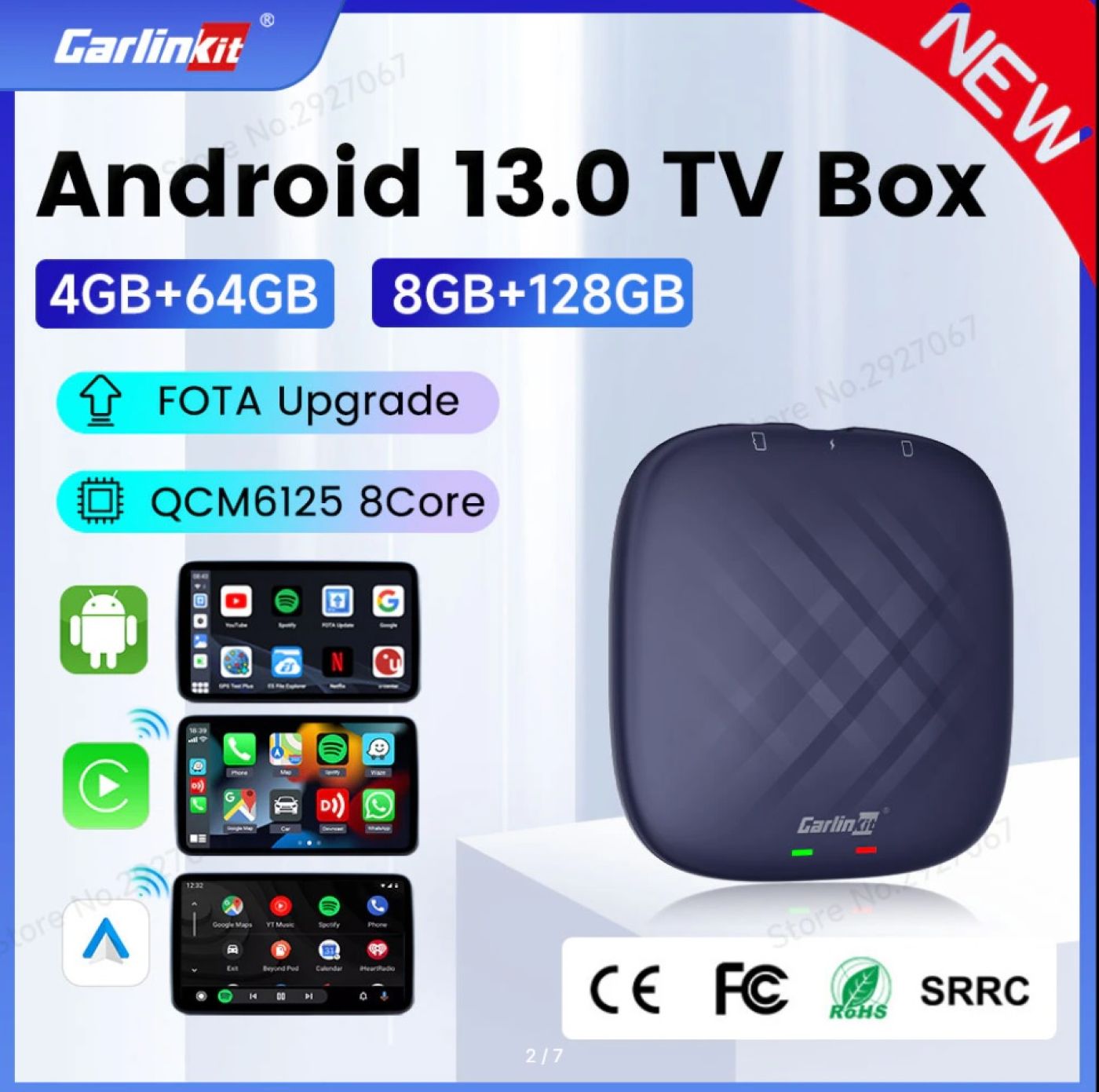 Box android ô tô Carlinkit Tbox Ram 8GB Rom 128GB Cấu Hình Mạnh Mẽ , Có Bản đồ Vietmap S2